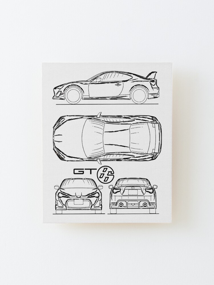 Alternate view of GT86 Blueprint Mounted Print