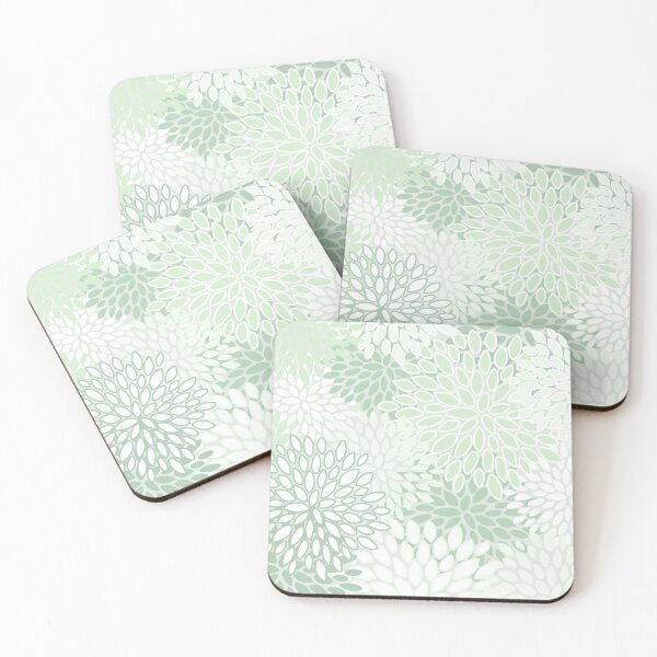 Item preview, Mint Green and White Soft Floral Pattern designed and sold by meggydesigns.
