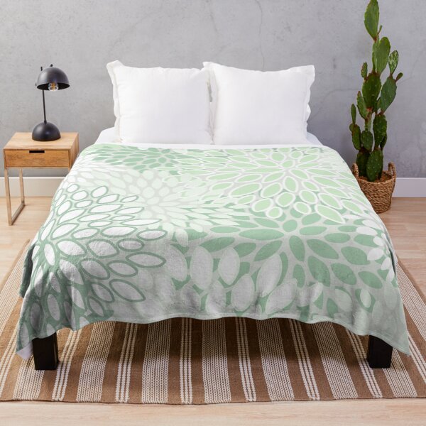 Item preview, Mint Green and White Soft Floral Pattern designed and sold by meggydesigns.