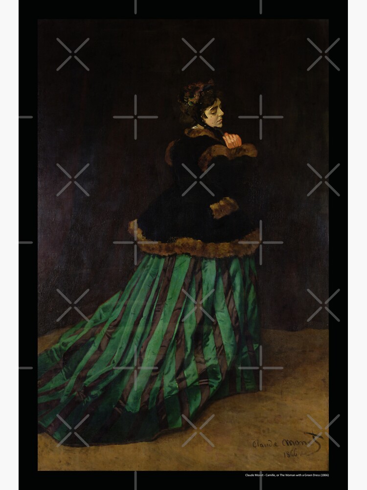 Claude Monet - Camille or The Woman with a Green Dress (1866)" Sticker for  Sale by knightsydesign | Redbubble