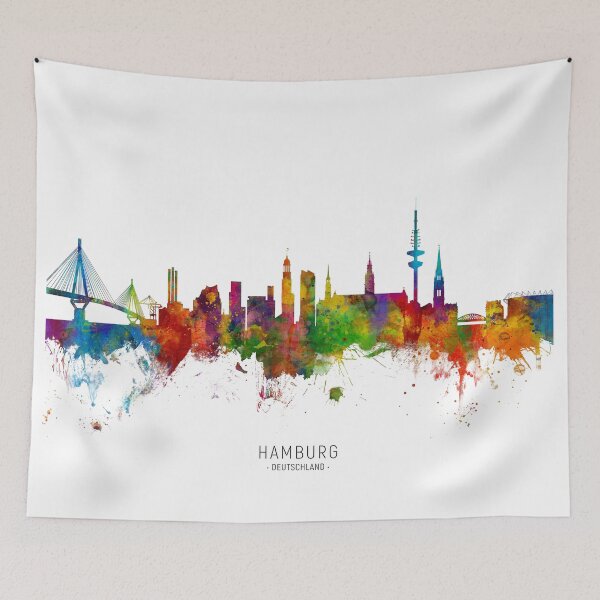 Artikelvorschau, Hamburg Germany Skyline entworfen und verkauft von ArtPrints.