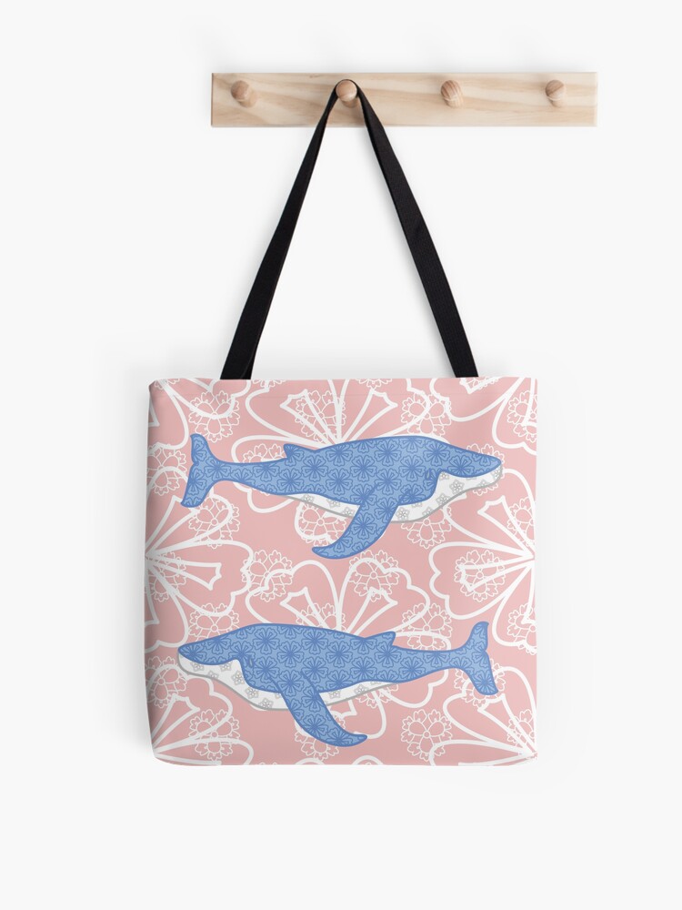 Thumbnail 1 of 2, Tote Bag, flower whale designed and sold by jellibat.