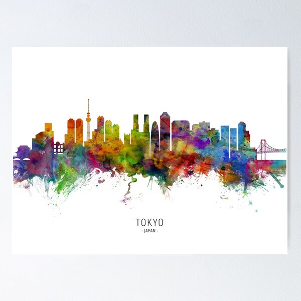 Artikelvorschau, Tokyo Japan Skyline entworfen und verkauft von ArtPrints.
