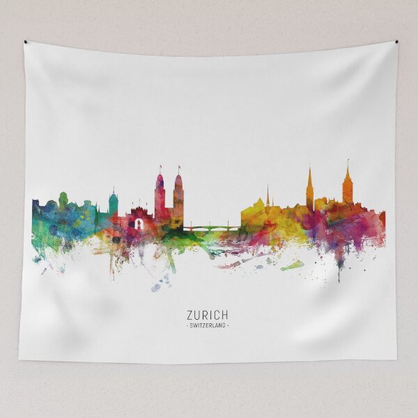 Item preview, Zurich Switzerland Skyline designed and sold by ArtPrints.