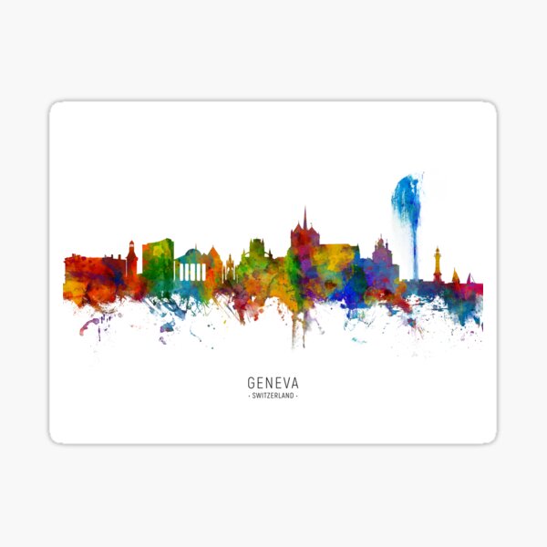 Item preview, Geneva Switzerland Skyline designed and sold by ArtPrints.