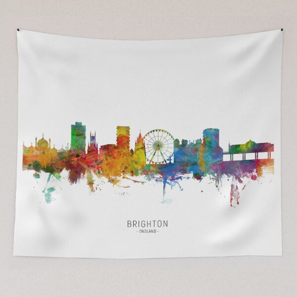 Artikelvorschau, Brighton England Skyline entworfen und verkauft von ArtPrints.