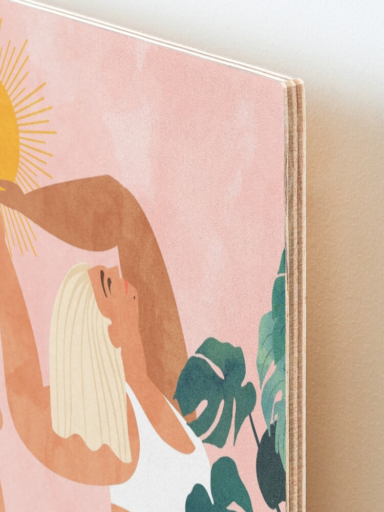 Alternate view of Tropical Yoga #illustration #tropical Mounted Print