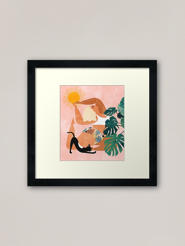 Thumbnail 2 of 7, Framed Art Print, Tropical Yoga #illustration #tropical designed and sold by 83oranges.