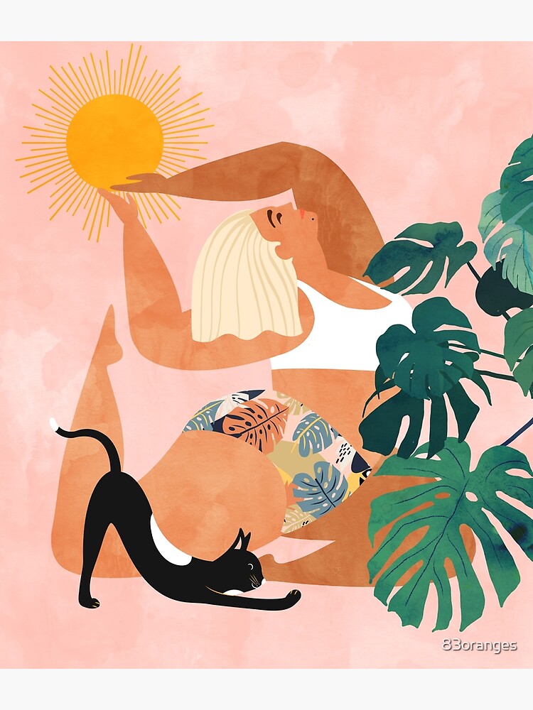 Thumbnail 7 of 7, Framed Art Print, Tropical Yoga #illustration #tropical designed and sold by 83oranges.