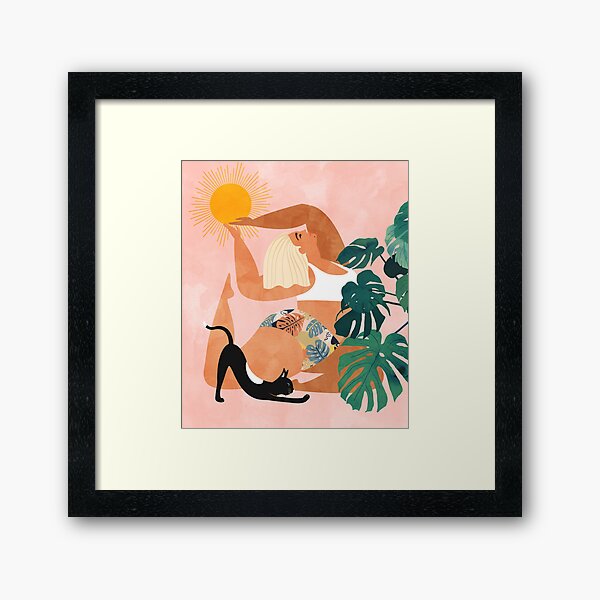 Tropical Yoga #illustration #tropical Lámina enmarcada