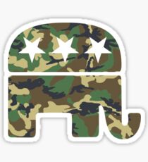 Camouflage Republican Elephant Sticker
