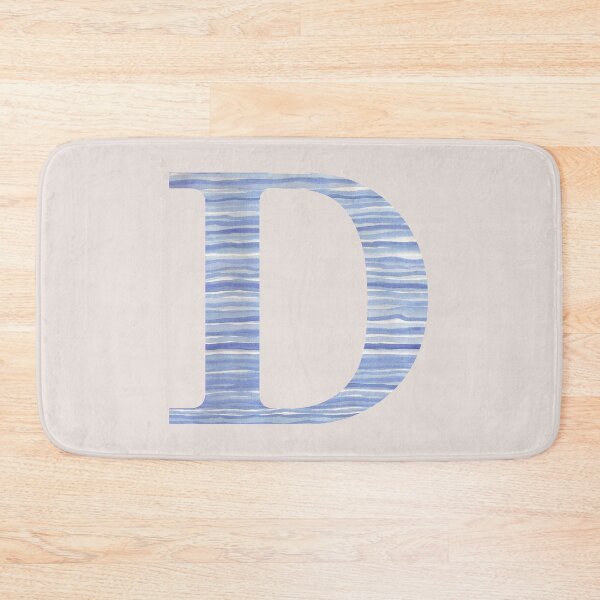 Item preview, Letter D Blue Watercolor Stripes Monogram Initial designed and sold by theartofvikki.