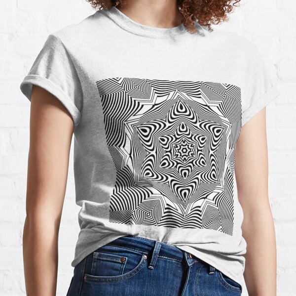 #Psychedelic #Hypnotic #Pattern, Visual #Illusion, Optical Art  Classic T-Shirt