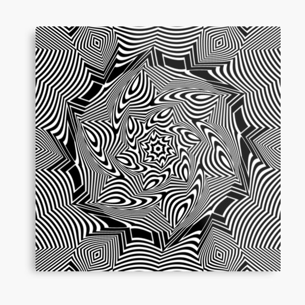 #Psychedelic #Hypnotic #Pattern, Visual #Illusion, Optical Art  Metal Print
