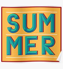 Póster Letras de verano