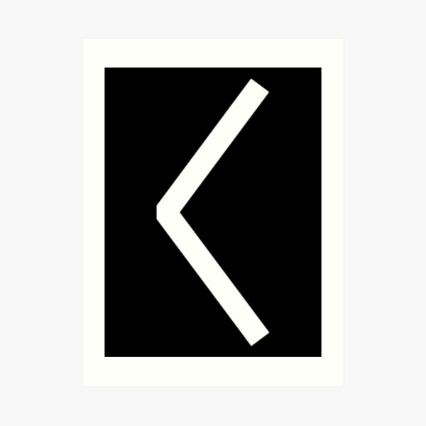 Kenaz Rune: Elder Futhark. Art Print
