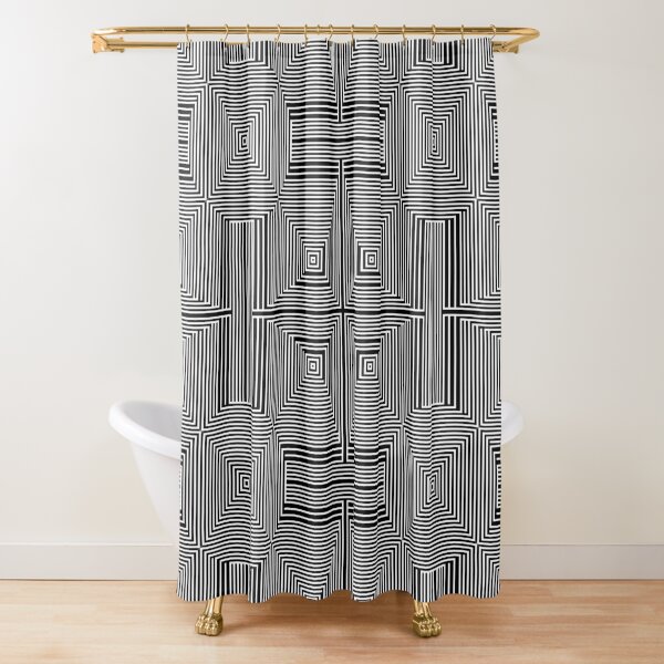 #Psychedelic #Hypnotic #Pattern, Visual #Illusion, Optical Art  Shower Curtain