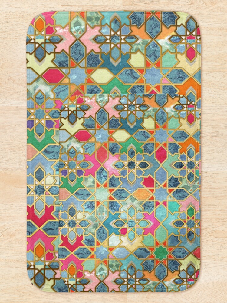 Alternate view of Gilt & Glory - Colorful Moroccan Mosaic Bath Mat