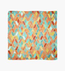 Tangerine & Turquoise Geometric Tile Pattern Scarf