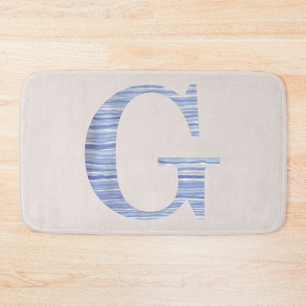 Item preview, Letter G Blue Watercolor Stripes Monogram Initial designed and sold by theartofvikki.