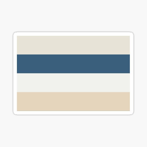 Blue, Linen White, Beige and Off White 4 Bold Stripes Pairs to 2020 Color of the Year Chinese Porcelain Sticker