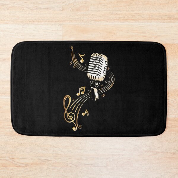 Item preview, Retro microphone with music notes and clef. designed and sold by Christine Krahl.
