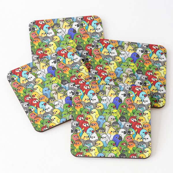 Too Many Birds! Bird Squad 1 Coasters (Set of 4)