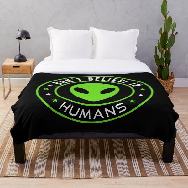 Item preview, I don't believe in Humans - Funny Green Alien designed and sold by mrhighsky.