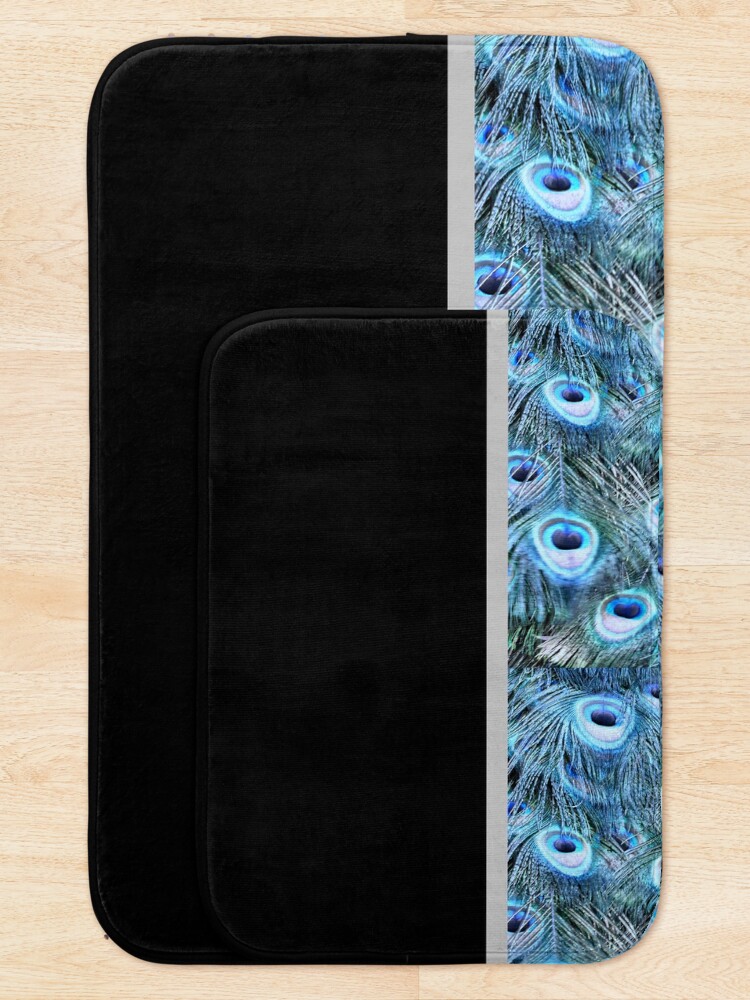 Alternate view of Peacock border Bath Mat