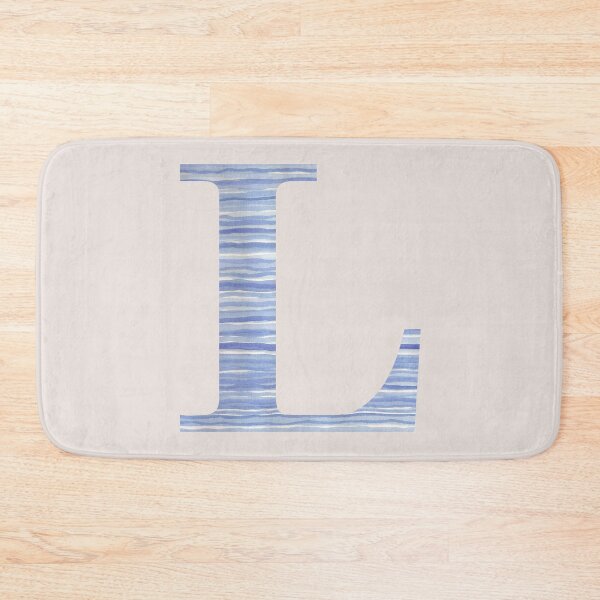 Item preview, Letter L Blue Watercolor Stripes Monogram Initial designed and sold by theartofvikki.