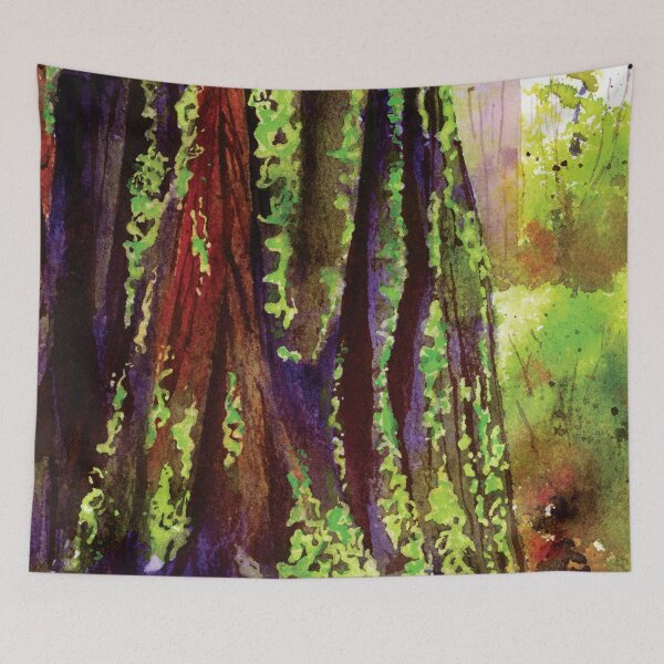 Item preview, Mossy Redwood Bark in Watercolor designed and sold by Kelly Roy.