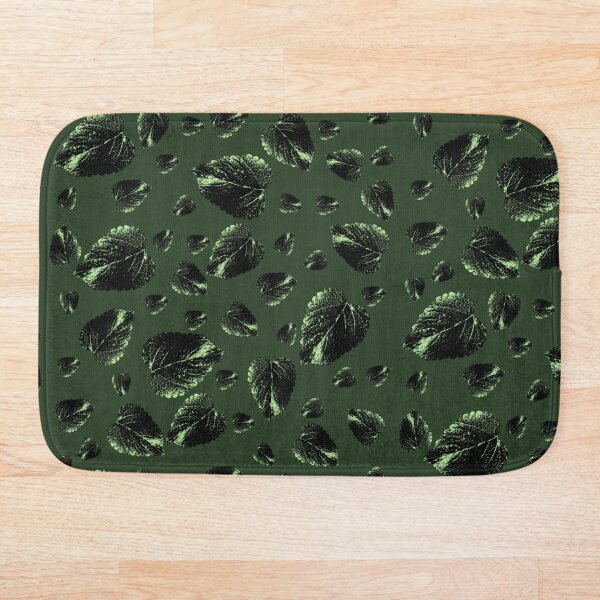Forest Green Velvet Fall Bath Mat