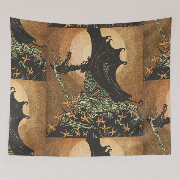 Item preview, Flesh eating dragon vintage illustration designed and sold by Vintage Designs +.
