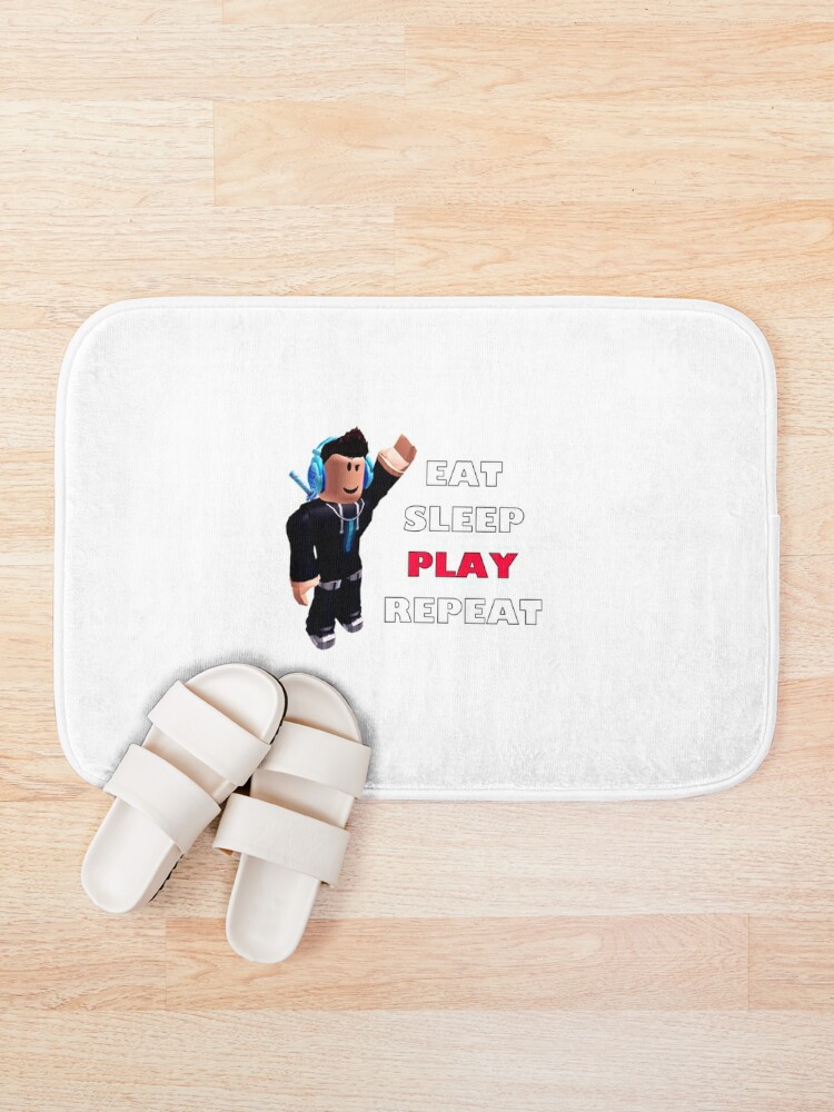 Roblox Eat Sleep Play Repeat Bath Mat By Hypetype Redbubble - simple rug roblox