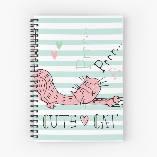 Item preview, Cute Cat Prrr...Prrr Spiral Notebook designed and sold by Khalu.
