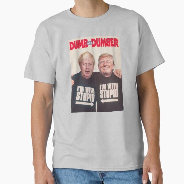Vista previa del artículo con la obra «Trump y Boris Johnson - Dumb and Dumber», diseñado y vendido por njmclean.