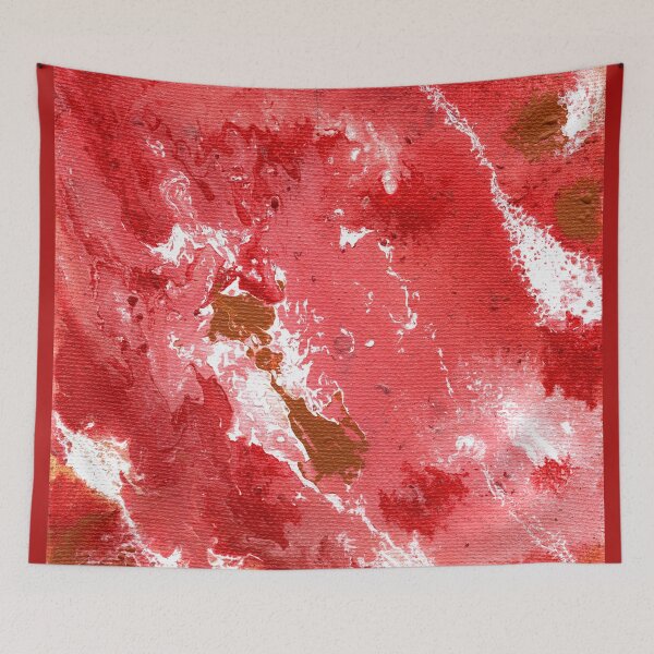 Item preview, Acrylic Pour In Red and White designed and sold by Cleave.
