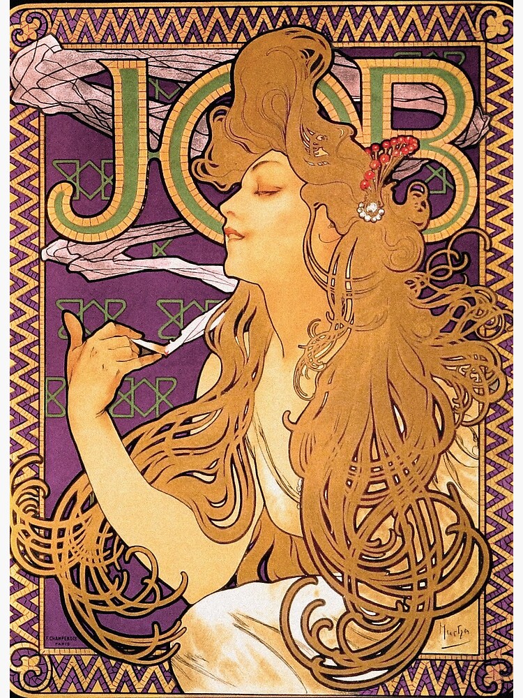 Job Cigarettes (High Resolution), Alphonse Mucha | Art Board Print