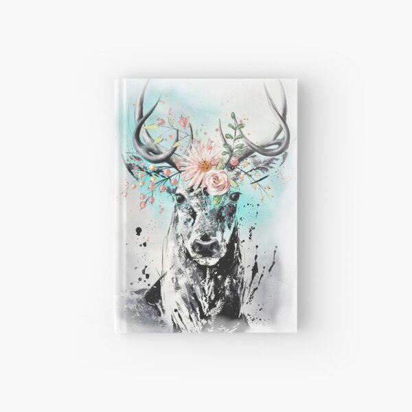 Deer painting "Flowers in the woods" Hardcover Journal