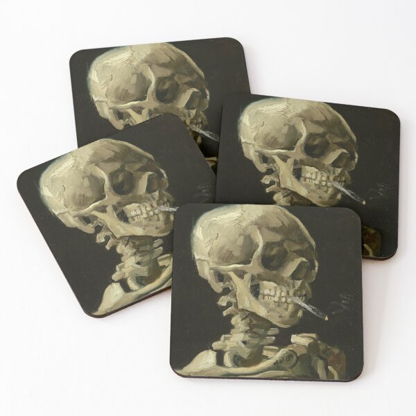 Artikelvorschau, Kopf eines Skeletts mit einer brennenden Zigarette (hohe Auflösung), Van Gogh entworfen und verkauft von Rolodex.