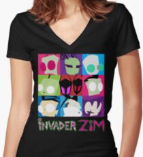 Invader Zim Collection Women's Fitted V-Neck T-Shirt