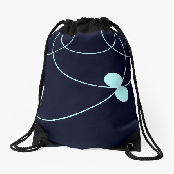 Midnight Blue Circles Pattern Drawstring Bag
