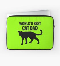 Worlds best cat dad funny geek funny nerd Laptop Sleeve