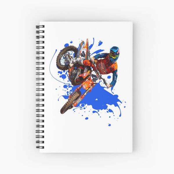 Blake Baggett BB4 #4 Motocross and Supercross Champion 4 Dirt Bike Gift Design Spiral Notebook