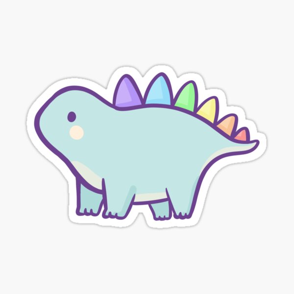 Handmade Products Stegosaurus Sticker Dinosaur with Bow Dinosaur Lovers ...