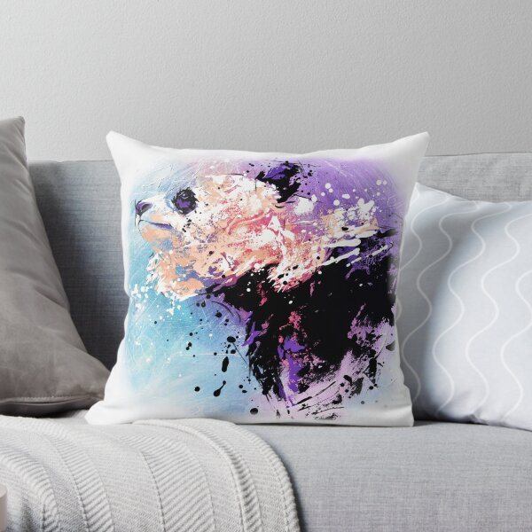 Peinture Panda "Il se colore de cendres" Coussin
