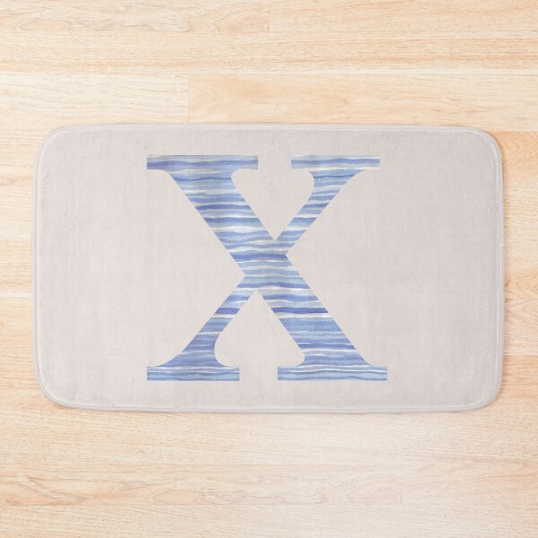 Item preview, Letter X Blue Watercolor Stripes Monogram Initial designed and sold by theartofvikki.