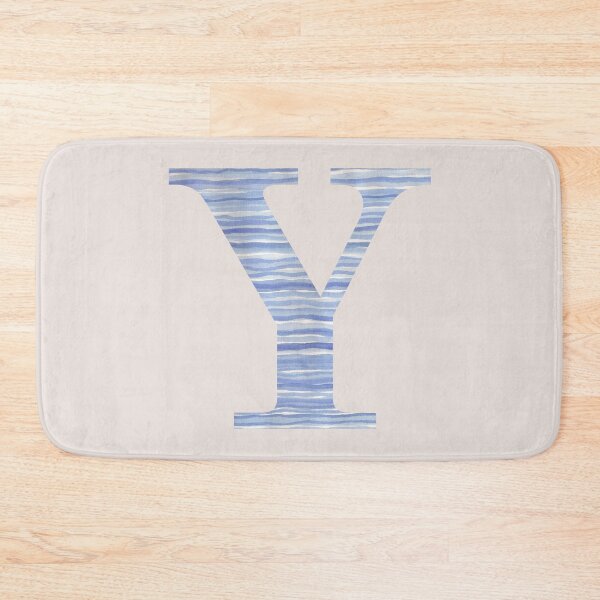 Item preview, Letter Y Blue Watercolor Stripes Monogram Initial designed and sold by theartofvikki.