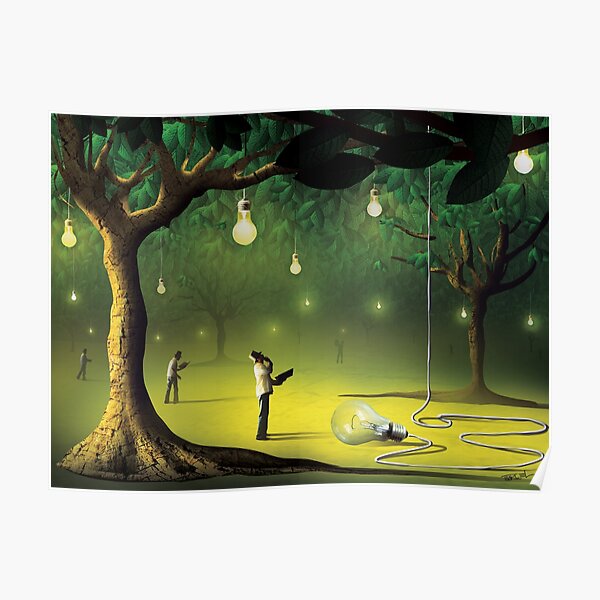 Lâmpadas na Floresta Poster