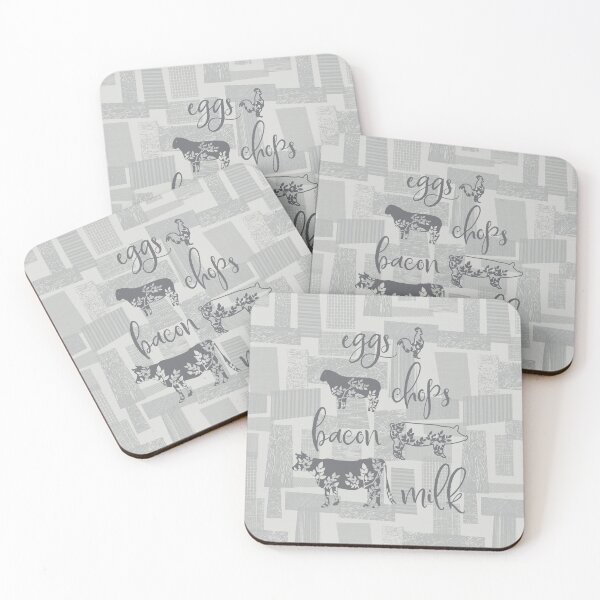 Item preview, Modern Famhouse Style - Farmhouse Friends Pattern - Grey designed and sold by WickedRefined - Nicole Demereckis.